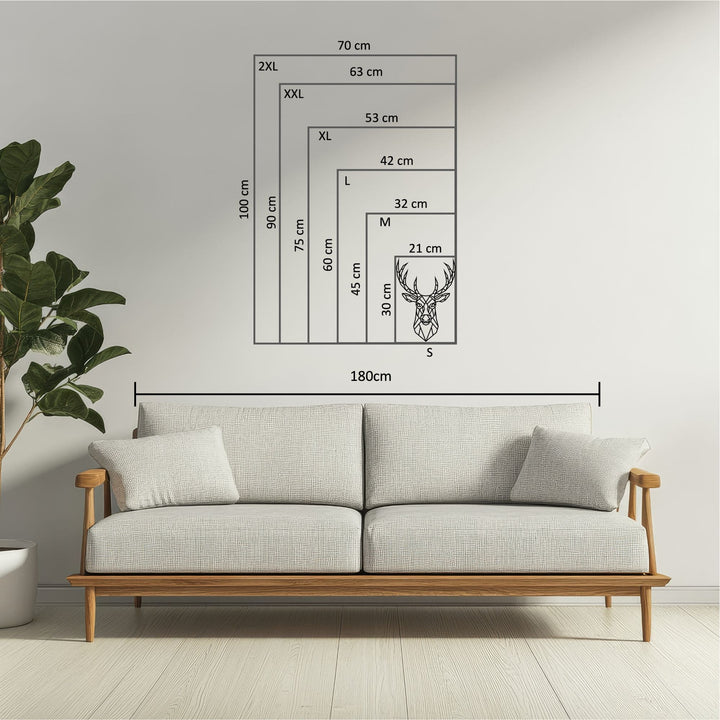 3D Lineart Hirsch Wandbild aus Acrylglas