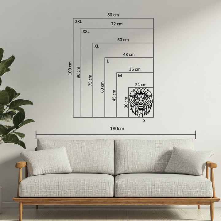 3D Lineart Löwe Wandbild aus Acrylglas