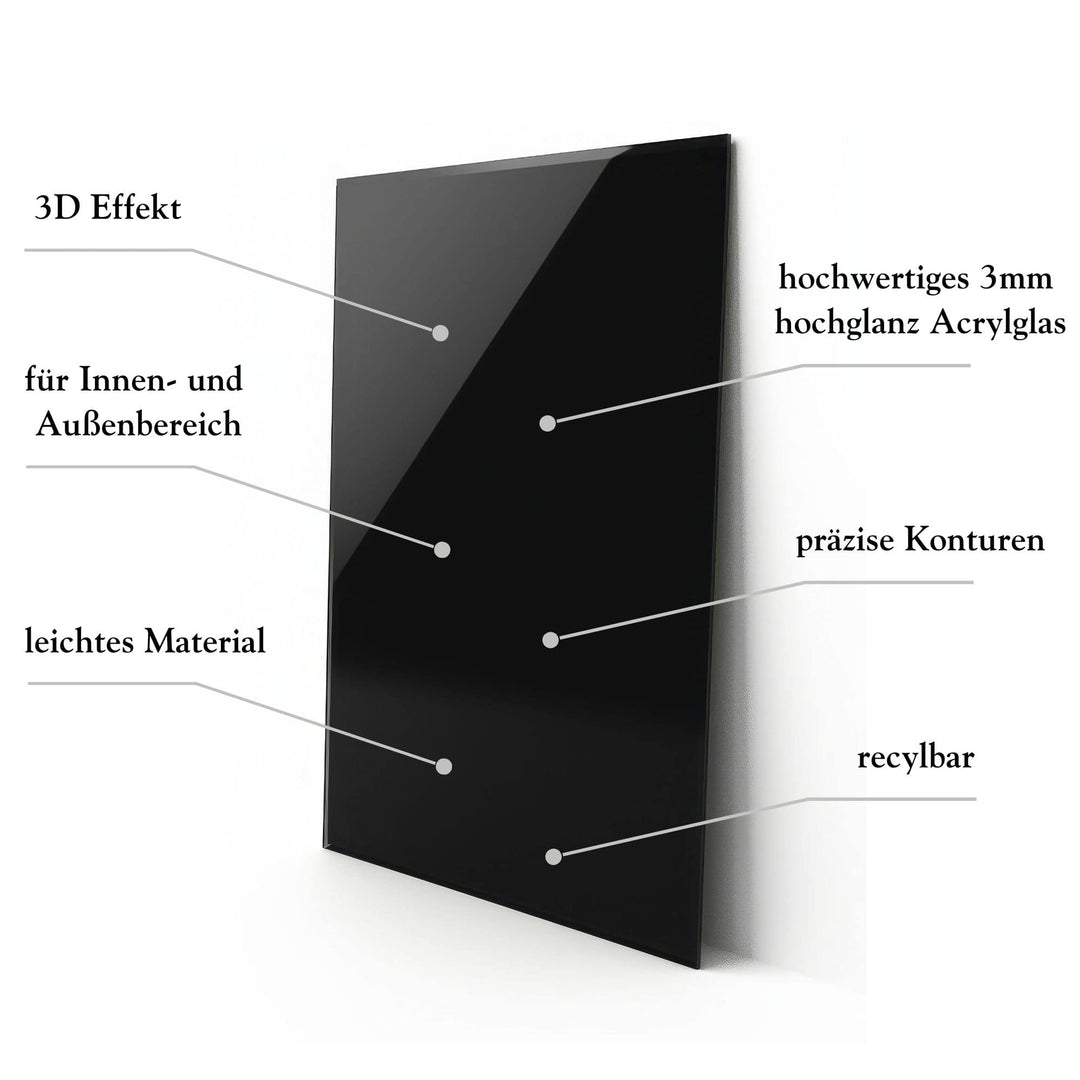 3D Berglandschaft Wandbild aus Acrylglas