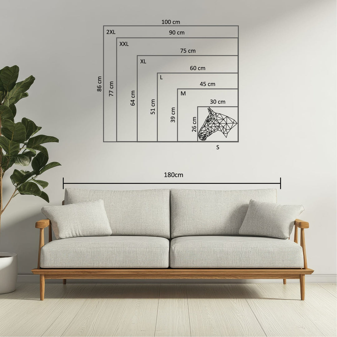 3D Lineart Pferd Wandbild aus Acrylglas