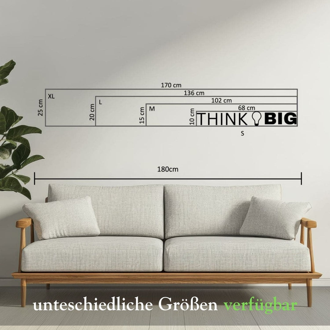 3D Schriftzug „Think Big" aus Acrylglas