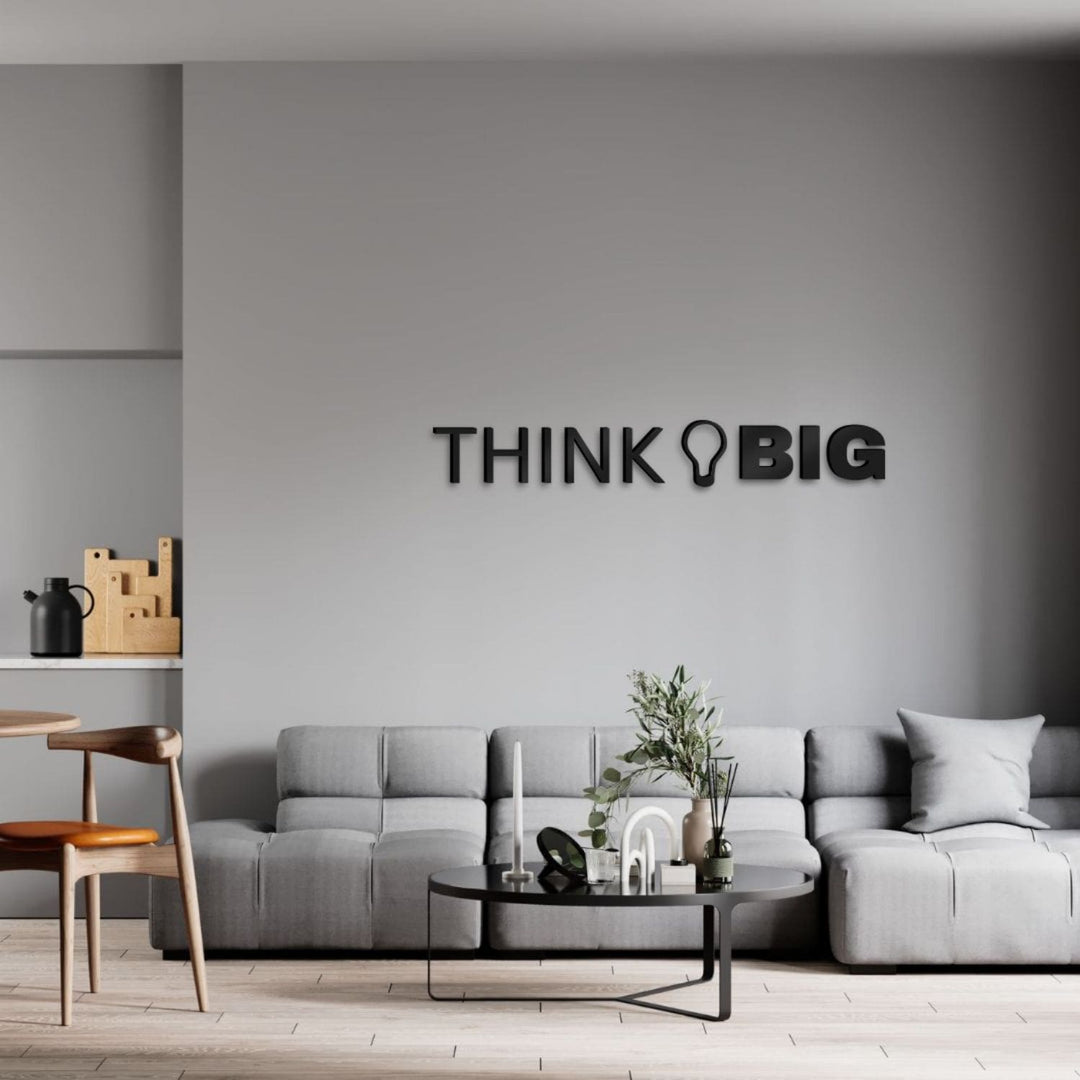 3D Schriftzug „Think Big" aus Acrylglas